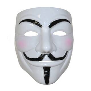 Anonymous Maske weiß Kunststoff