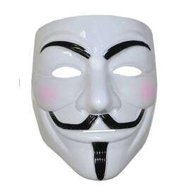 Anonymous Maske weiß Kunststoff