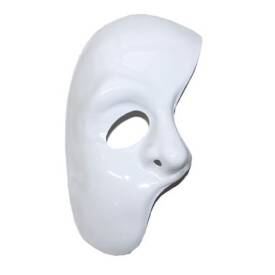 Venetianische Maske einfache Halbmaske weiß mit...