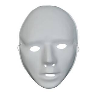 Venetianische Maske einfache Maske zum selbst bemalen weiß mit elastischen Band