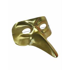 Augenmaske Metallic gold Langnase - Erwachsene