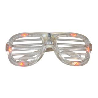 Brille LED klarer Rahmen mit roten LEDs - Erwachsene