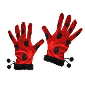 Handschuhe Marienkäfer rot mit schwarzen Punkten -...