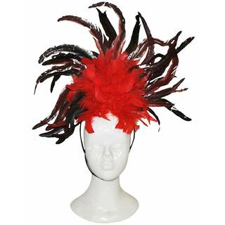 Haarband Kopfschmuck Brasilien mit roten & schwarzen Federn - Erwachsene