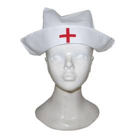 Kappe Krankenschwester weiß mit roten Kreuz - Damen
