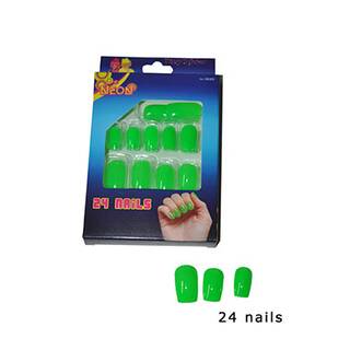 Künstliche Fingernägel Neon grün 24 Stück inkl. Kleber