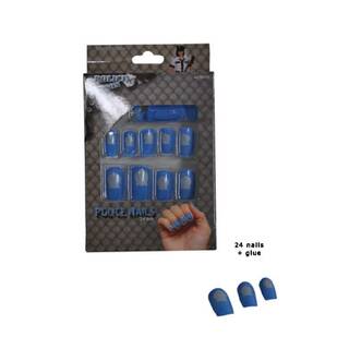 Künstliche Fingernägel Polizei blau 24 Stück inkl. Kleber