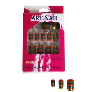 Künstliche Fingernägel Multicolor 24 Stück inkl. Kleber