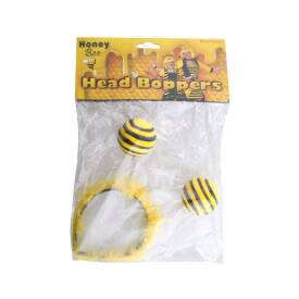 Haarreif Biene schwarz/gelb mit Federn & Kugeln - Erwachsene