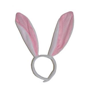 Haarreif Bunny weiß mit rosa - Damen & Kinder