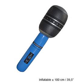 Aufblasbar Mikrofon schwarz/blau ca. 100cm...
