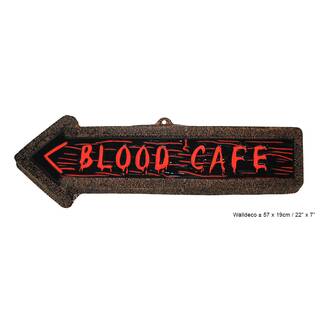 Wanddekoration Blood Cafe ca. 57x19 cm Kunststoff Halloween