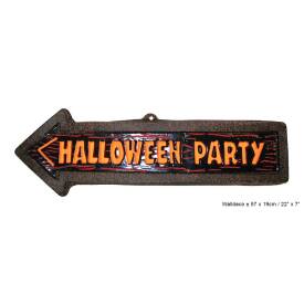 Wanddeko Halloween Party ca. 57 x 19cm braunes Schild zum...