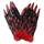 Teufelshandschuhe schwarz/rot mit Marabou & Glitter-Nägeln - Erwachsene