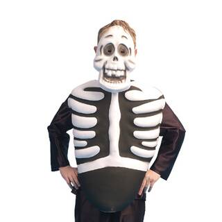 Skelett-Set weiß Maske & Brustteil Schaumstoff Kinder