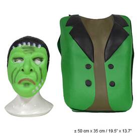 FRANKENSTEIN Set grün Maske & Brustteil...
