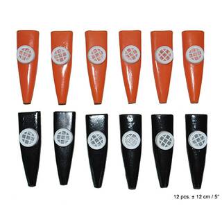 12 Mini Kazoo in 2 verschiedenen Farben orange und schwarz 12 Stück Krachmacher Mitgebsel Geburtstag Accessoires