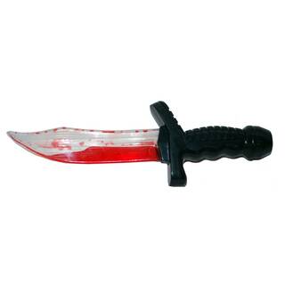 KNIFE Messer blutige Klinge schwarz-silber glatte Klinge schwarzer griff 25cm 10"