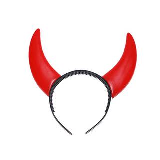 Haarreif Teufels-Hörner schwarz/rot Kunststoff