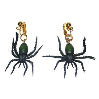 Spinnen Ohrringe schwarz-gold Ohrclips Modeschmuck