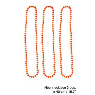Neon Halskette Perlen orange 3 Stück ca. 40 cm