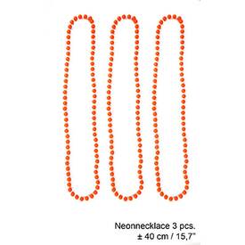 Neon Halskette Perlen orange 3 Stück ca. 40 cm