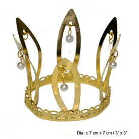 Krone gold mit Perlen ca. 7 cm