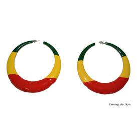 Ohrringe Creolen Red/Yellow/Green ca. 9 cm