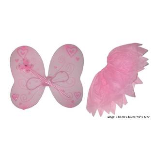 Flügelset Schmetterling rosa 3 teilig ca. 41 x 46 cm - Mädchen