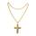 Halskette Kreuz in gold klassisches Kreuz aufwendig gestaltet