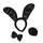 Bunnyset 3 teilig schwarz Haarreif mit Ohren Schleife und Schwanz - Erwachsene