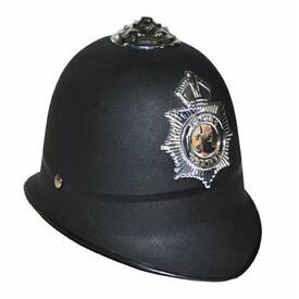 London Polizei Helm schwarz mit Emblem ca. 17,5 cm - Erwachsene