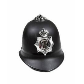 London Polizei Helm schwarz mit Emblem ca. 17,5 cm - Erwachsene
