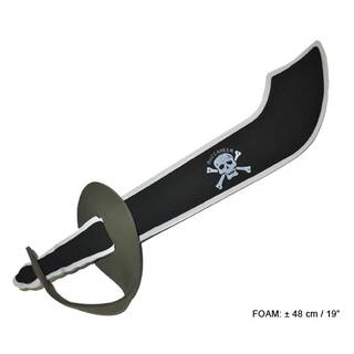 Piratenschwert schwarz mit Totenschädel ca. 48cm Schaumstoff