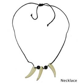 Halskette Lederband 3 Zähne Urzeit Steinzeit