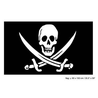 Pirattenflagge mit gegreuzten Schwertern ca. 90x150 cm