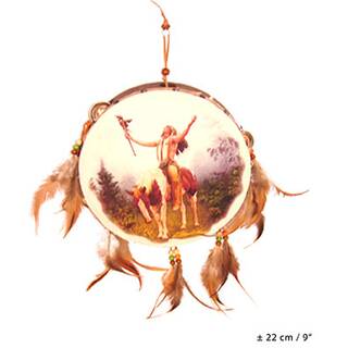 Traumfänger hellbaun Indianer auf Pferd ca. 22 cm