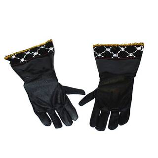 Piraten Handschuhe schwarz mit gekreuzten Totenköpfen - Erwachsene