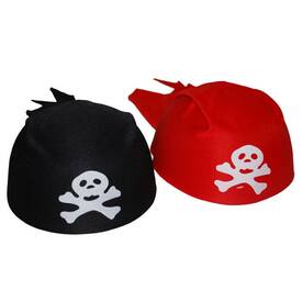 Piratenhut Kappe mit Totenkopf - Erwachsene Farbwahl