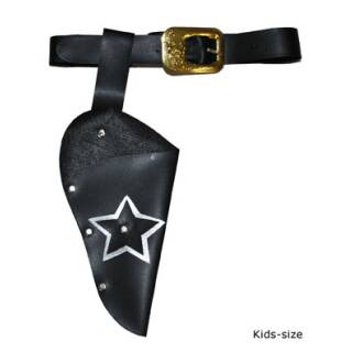 Waffengürtel einzeln schwarz mit silber Stern - Kinder