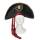 Piratenhut schwarz mit Totenkopf & roten Stirnband - Erwachsene