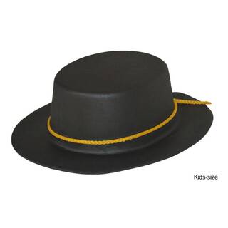 Zorro Hut schwarz mit brauner Kordel Schaumstoff - Kinder