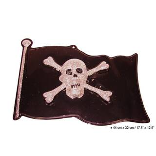 Piratenflagge schwarz mit Totenkopf ca. 44 x 32 cm Plastik