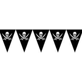 Wimpelkette Piraten 10 Flaggen an ca. 5 m schwarz mit...