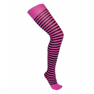 Ringelstrumpfhosen schwarze Streifen - Erwachsene Farbwahl pink/schwarz