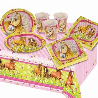 Party-Set Pferde, 19 teilig für 6 Kinder - Mädchen