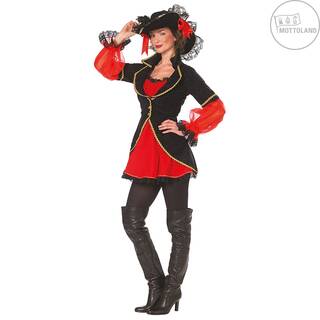 Luxus Piratenfrau Kleid mit Hut