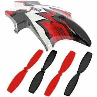 Helimax - Canopy Set w/4 Rotor Blades Red 1SQ/1SQ V-Cam | Heli-Max HMXE2220