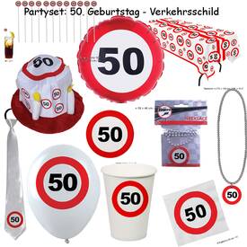 Partyset: 50. Geburtstag - Verkehrsschild