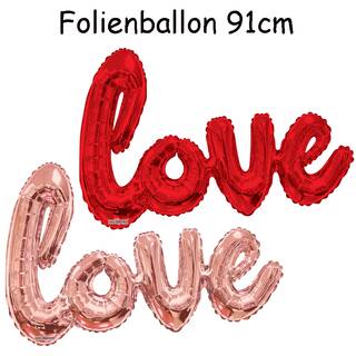 Love Folienballon ca. 91 cm Schrift-Luftballon in Rot / Rosa